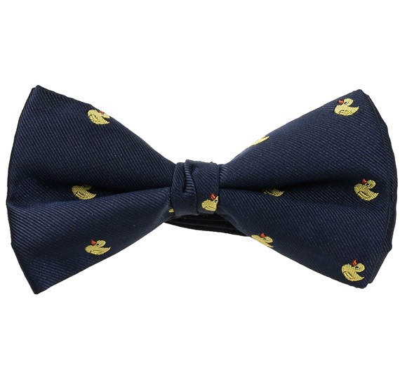 Blue Bow Tie and Pocket Square with Yellow Ducks
