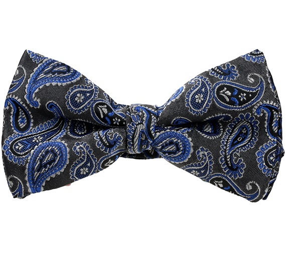 Grey Bow Tie and Pocket Square with Cashmere