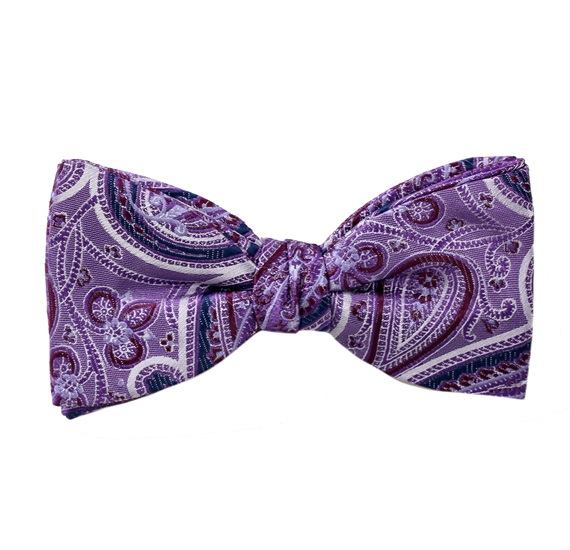 Purple Bow Tie and Pocket Square with Lilac Cashmere