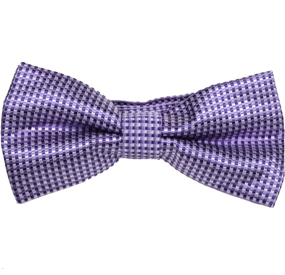 Purple Bow Tie and Pocket Square with Checks