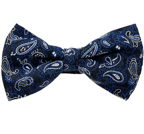 Black with Paisley Bow Tie and Pocket Square