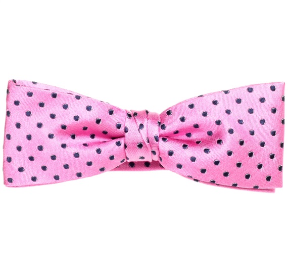 Pink Dotted Silk Boy's Bow Tie and Pocket Square