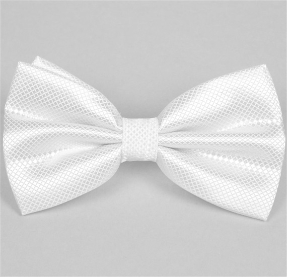 White Satin Bow Tie and Pocket Square