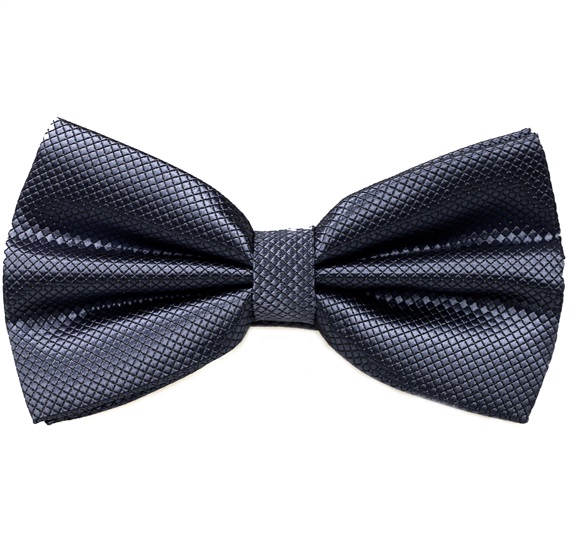 Grey Satin Bow Tie and Pocket Square