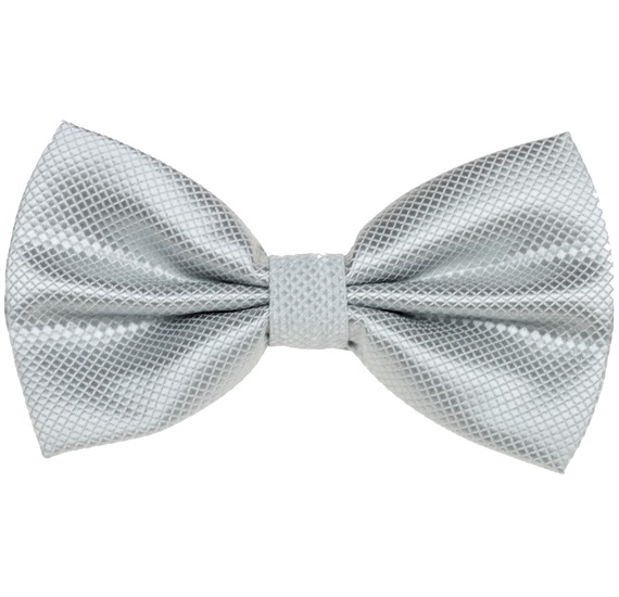 Light Grey Satin Bow Tie and Pocket Square