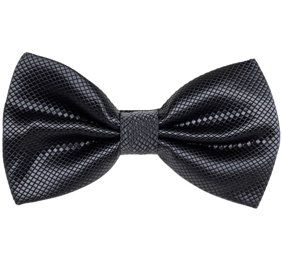Dark Grey Satin Bow Tie and Pocket Square
