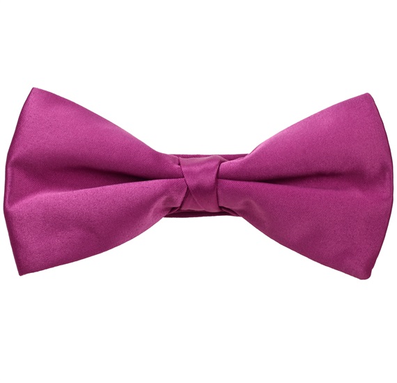 Magenta Satin Bow Tie and Pocket Square