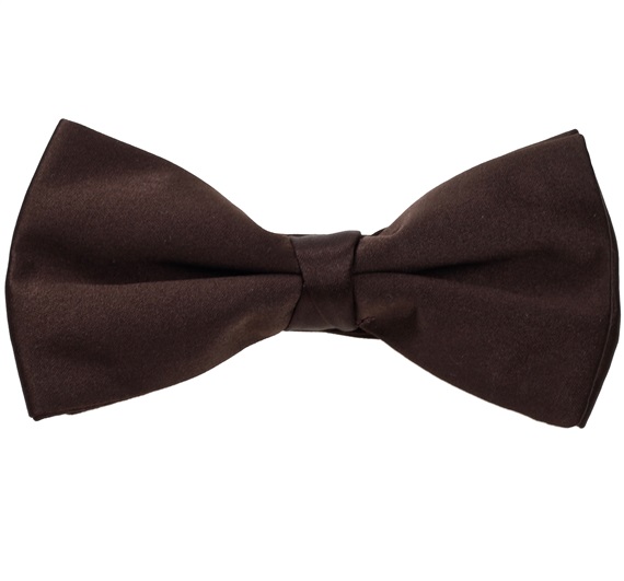 Brown Satin Bow Tie and Pocket Square