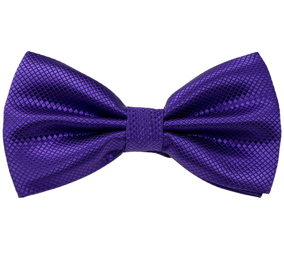 Purple Satin Bow Tie and Pocket Square