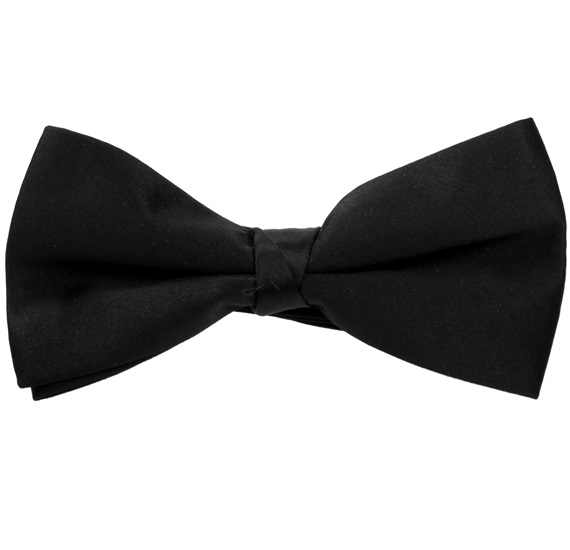 Black Satin Bow Tie and Pocket Square