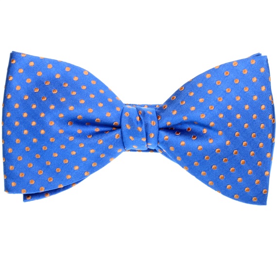 Royal Blue and Orange Bow Tie and Pocket Square
