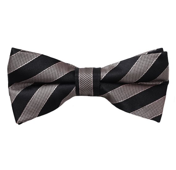 Brown and Beige Stripes Bow Tie