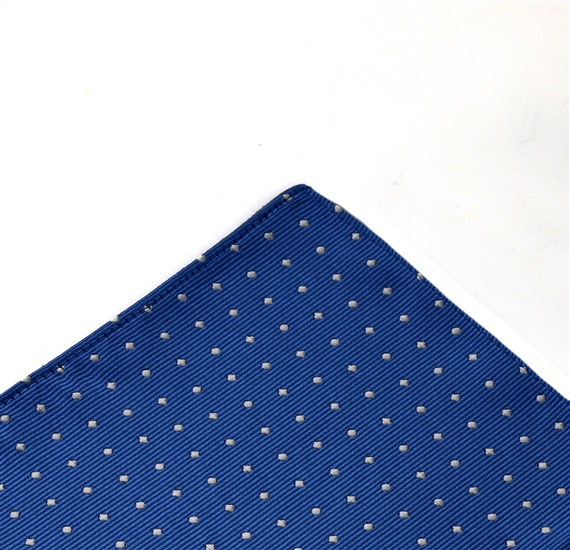Blue Pocket Pocket Square with White Dots