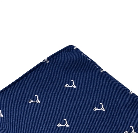 Blue Pocket Square with White Scooter