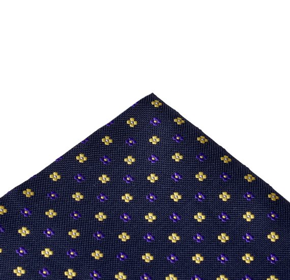Dark Blue with Flowers Pocket Square
