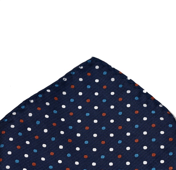 Dark Blue Pocket Square with Dots