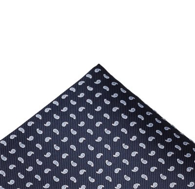 Blue Paisley Pocket Square