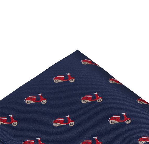 Blue Pocket Square with Scooter