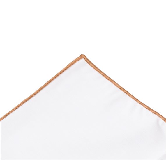 White and Beige Pocket Square