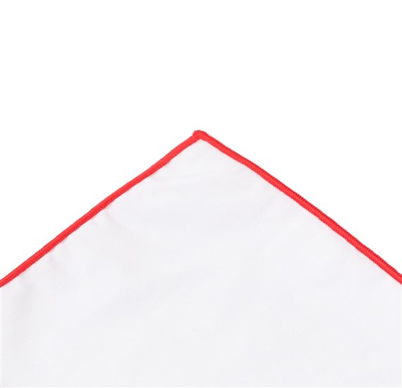 White and Red Pocket Square