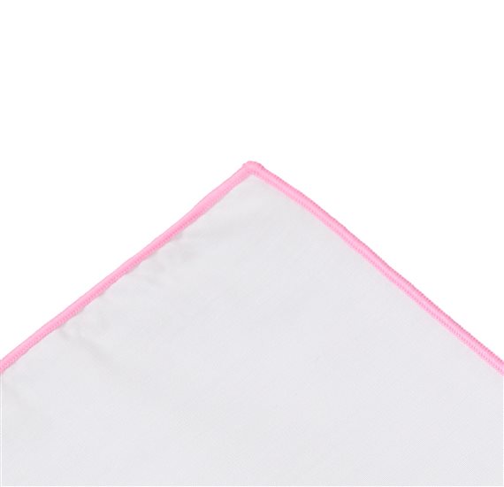 White and Pink Pocket Square