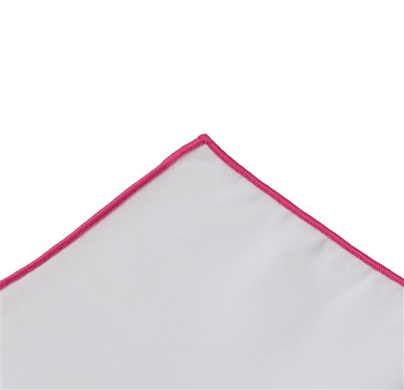 White and Pink Strawberry Pocket Square