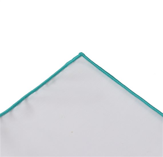 White and Green Turquoise Pocket Square