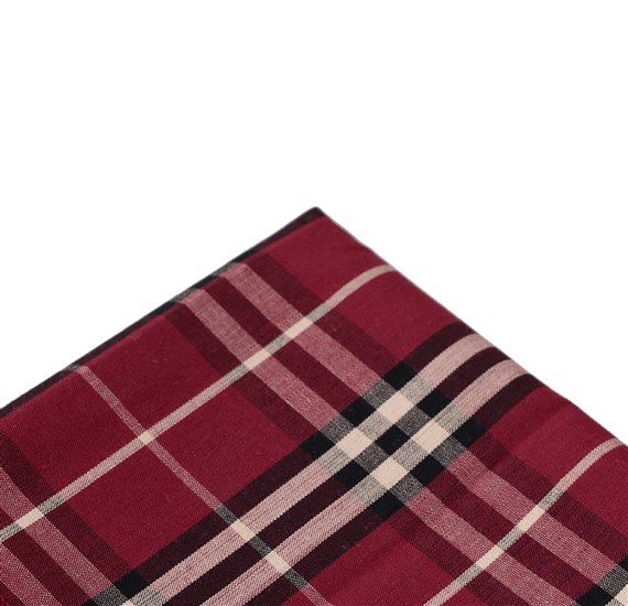 Burgundy Tartan Pocket Square