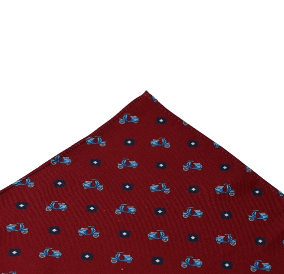 Garnet Pocket Square with Scooter