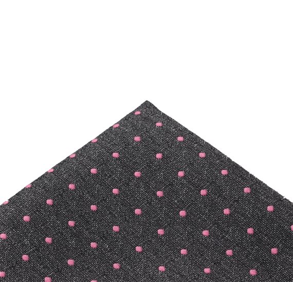 Grey Pocket Square with Dots
