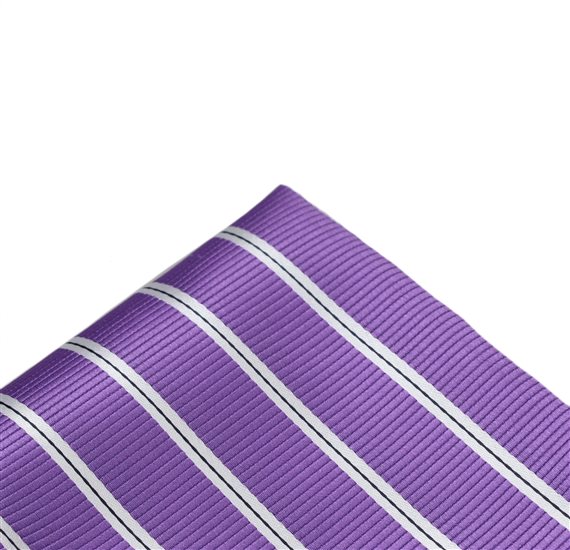 Lavander Pocket Square with Stripes