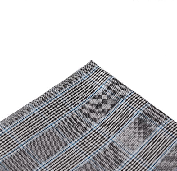 Pocket Square with Grey Prince of Wales Tartan