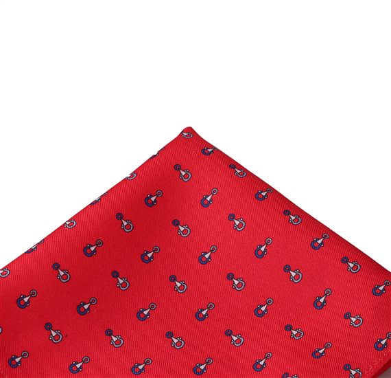 Red Pocket Square with Stirrup