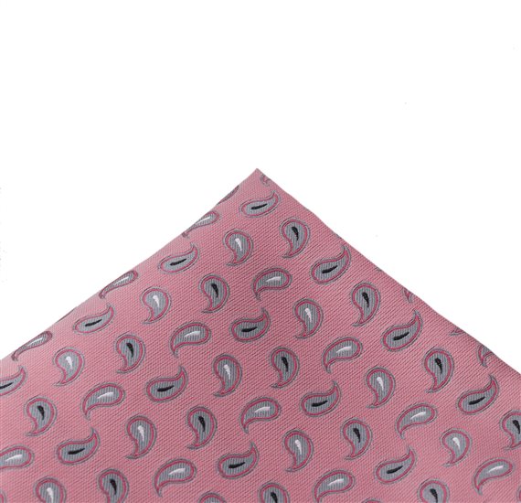 Dusty Pink Paisley Pocket Square