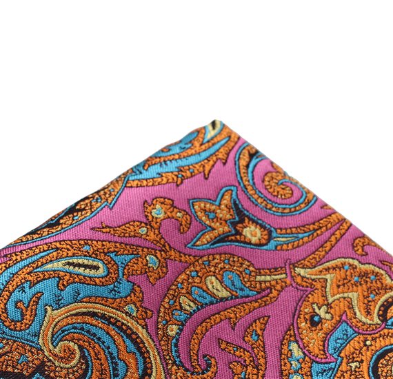 Pink Paisley Pocket Square