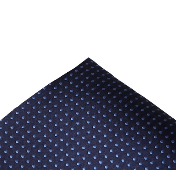 Dark Blue with Dots Silk Pocket Square