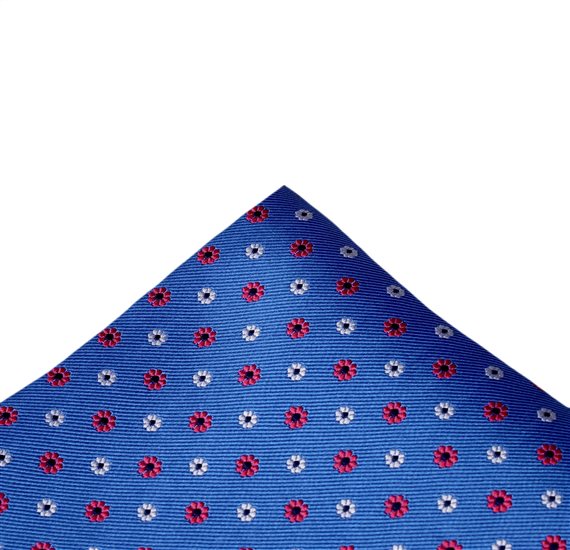 Royal Blue Flowers Silk Pocket Square