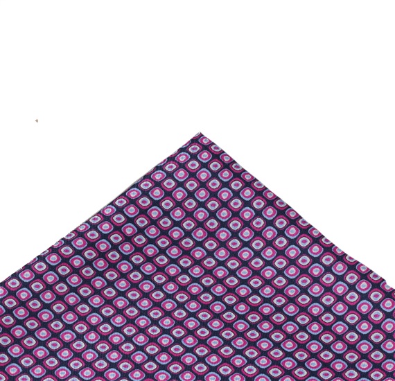 Blue Printed Silk Pocket Square