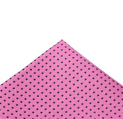 Pink with Black Dots Silk Pocket Square