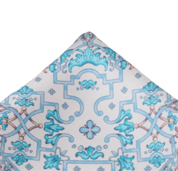 Turquoise Silk Pocket Square Design