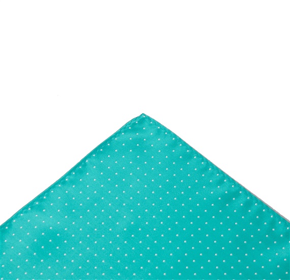 Green Pocket Square with White Dots