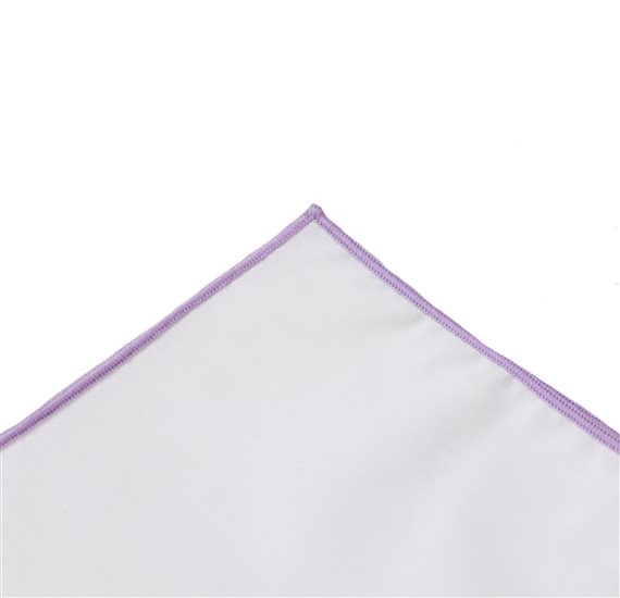 White and Light Purple Pocket Square