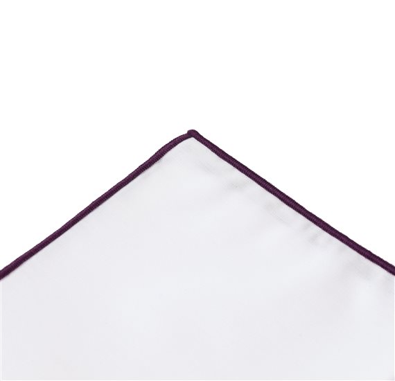 White and Purple Pocket Square