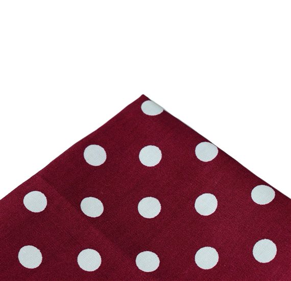 Burgundy Pocket Square with Dots