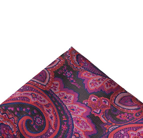 Purple Pocket Square with Paisley