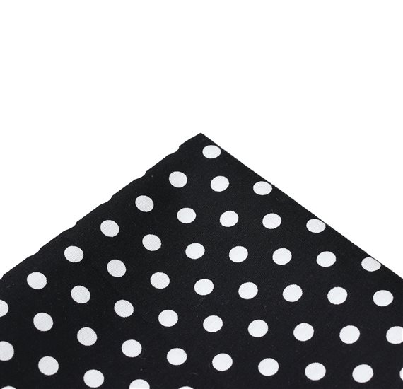 Black Pocket Square with Dots