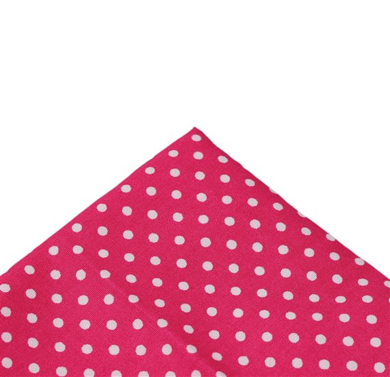 Fuchsia Pocket Square with Dots