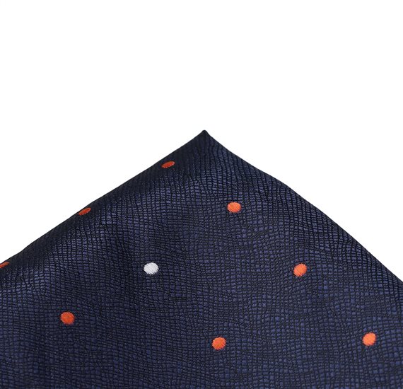 Dark Blue Pocket Square with Dots