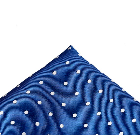 Royal Blue Pocket Square with Dots