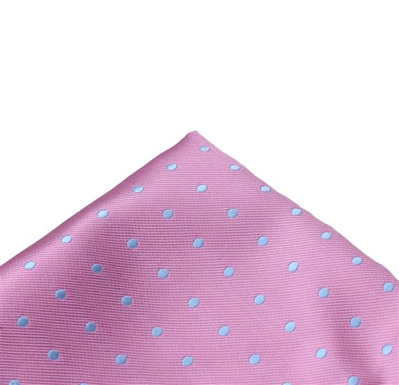 Pink Pocket Square with Dots